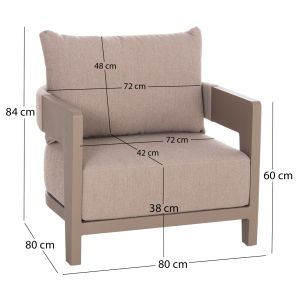Garden set 3 pieces Absolution SM10858.02 beige aluminum cushions with sintered stone