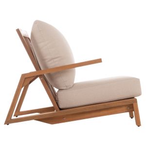 Garden set 3 pieces Mirex HM10893 coffee table and 2 armchairs - acacia wood - ecru cushions