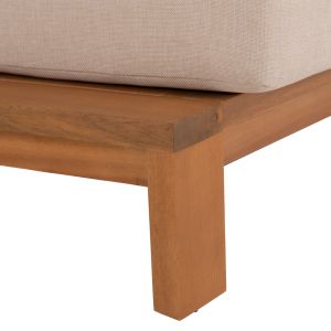 Garden set 3 pieces Mirex HM10893 coffee table and 2 armchairs - acacia wood - ecru cushions