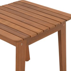 Garden set 3 pieces Solara HM10892 coffee table and 2 armchairs - acacia wood - ecru cushions