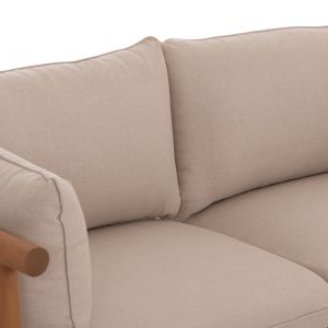 Garden set 4 pieces Elmora HM6517 acacia wood - polyester cushion covers in ecru color