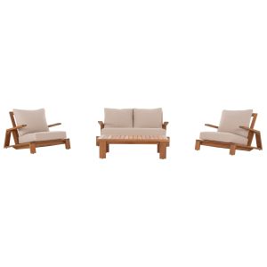 Garden set 4 pieces Mirex HM6521 acacia wood - polyester cushion covers in ecru color