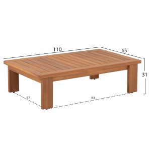 Garden set 4 pieces Mirex HM6521 acacia wood - polyester cushion covers in ecru color