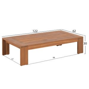 Garden set 4 pieces Solara HM6514 acacia wood - polyester cushion covers in ecru color
