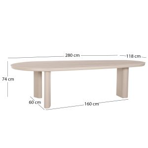 Garden set 6 pieces Anubis SM10850.02 with aluminum frame in beige - sintered stone slab