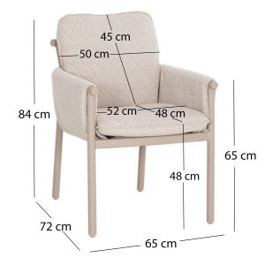Garden set 6 pieces Anubis SM10850.02 with aluminum frame in beige - sintered stone slab