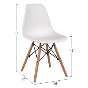 3-piece dining set Paloma HM21381 square table and 2 dining chairs in white