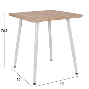 3-piece dining set Paloma HM21381 square table and 2 dining chairs in white