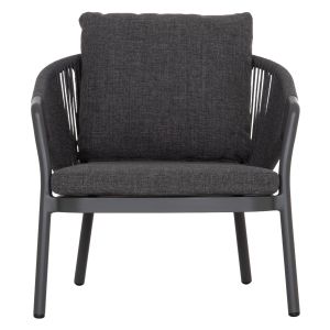 Set of 3 Driscoll HM10907.01 garden coffee tables and 2 armchairs - aluminum, gray