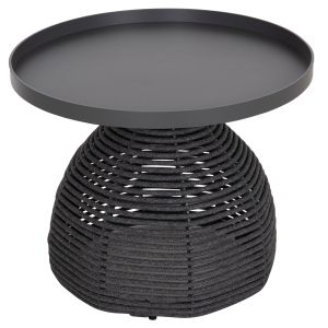 Set of 3 Driscoll HM10907.01 garden coffee tables and 2 armchairs - aluminum, gray