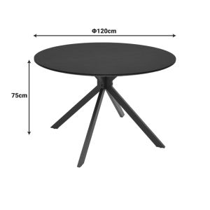 Маса Xuson черен MDF и метални крака D120x75см