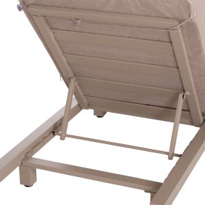 Professional lounger Jessie HM10714.04 cappuccino aluminum-beige cushion 200X71X79ВСМ.