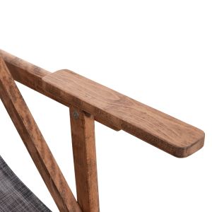 Folding beach chair Limnos HM11433.10T beech, natural color, with armrests, Textline in gray