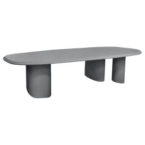 Трапезарна маса Oval Glen HM6598.01 фиброцимент в сиво 260X95X75HСМ