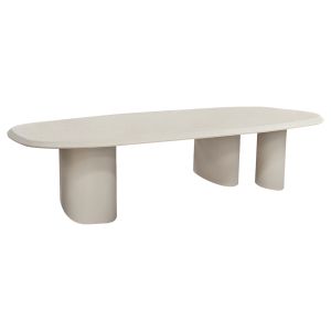 Трапезарна маса овал Glen HM6598.02 фибро цимент в бежово 260X95X75ВСМ