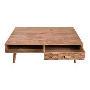 Холна маса Kaldio масивна акациева дървесина в естествен цвят 120x60x40см