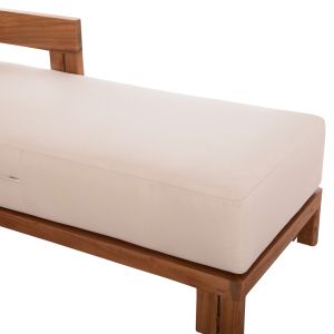 Chaise longue with cushions Kioto HM6385 teak wood in natural color 165X70X64HCM.