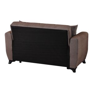 2-местен разтегателен диван Modesto с място за съхранение, кафяв плат, 153x84x86см