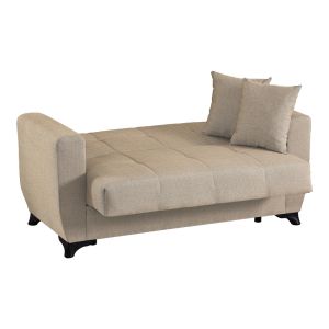 2-местен разтегателен диван Modesto с място за съхранение, кремав плат, 153x84x86см