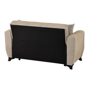 2-местен разтегателен диван Modesto с място за съхранение, кремав плат, 153x84x86см