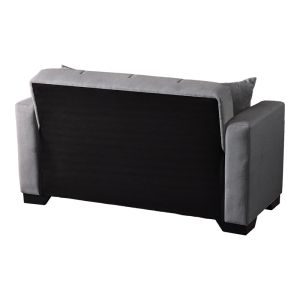 2-местен разтегателен диван Modesto с място за съхранение, сив плат, 153x84x86см