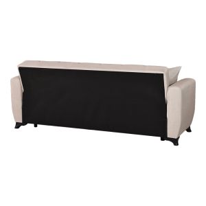 3-местен разтегателен диван Modesto с място за съхранение, кремав плат, 213x84x86см