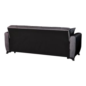 3-местен разтегателен диван Modesto с място за съхранение, черен плат, 213x84x86см