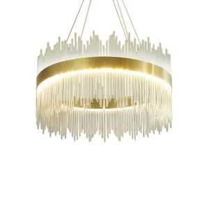 LED chandelier Crown in gold with crystals, size 40x30 cm