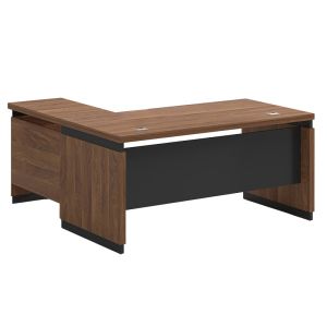 Oscar desk reversible walnut/charcoal 180x170x76cm