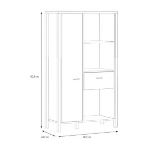 Showcase Terrano Riviera oak color 87X40X153CM