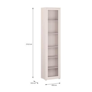 Showcase with 1 door Alice, sand color 50X35X215CM