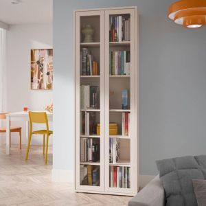 Showcase with 2 doors Alice, sand color 75X35X215CM