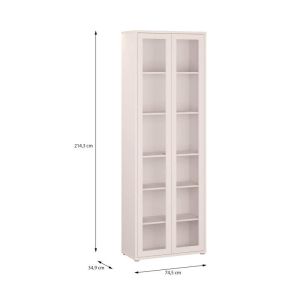 Showcase with 2 doors Alice, sand color 75X35X215CM