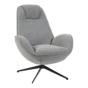Swivel armchair Flago boucle fabric anthracite 85x88x103.5cm
