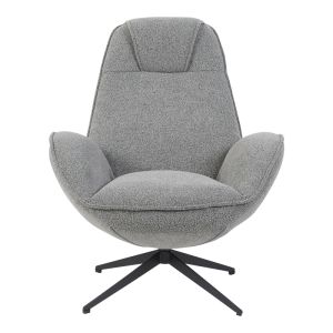 Swivel armchair Flago boucle fabric anthracite 85x88x103.5cm