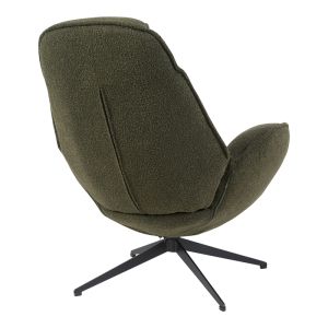 Flago swivel armchair, boucle fabric, olive green, 85x88x103.5 cm