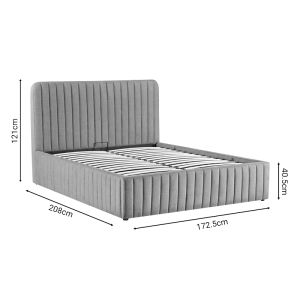 Double bed Zilin fabric charcoal 160x200cm