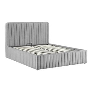 Double bed Zilin light gray fabric 160x200cm
