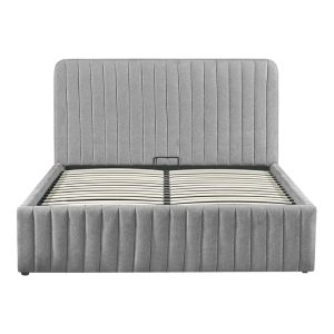 Double bed Zilin light gray fabric 160x200cm