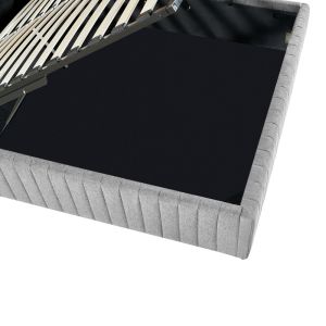 Double bed Zilin light gray fabric 160x200cm