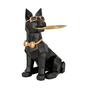 Decorative tabletop figure dog FL7701 black color 46X36X69CM