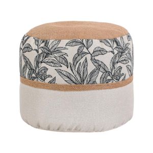 Decorative stool Opulent beige-black color 35X30CM