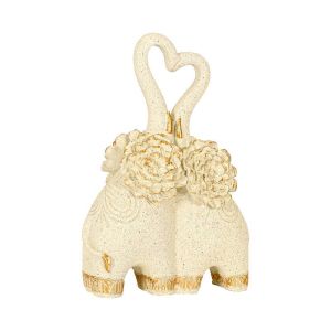 Decorative figure FL25041 elephant white-gold color 17X9X25CM
