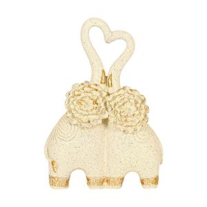 Decorative figure FL25041 elephant white-gold color 17X9X25CM