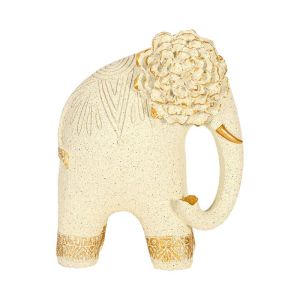 Decorative figure FL2542 elephant white-gold color 19X12X24CM