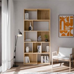 Aria Mauvella shelf, oak color, 94X35X197 cm