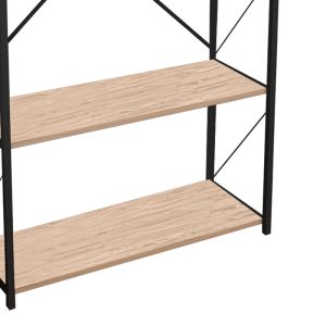 Tikilmo shelf with metal frame and melamine tops, oak color 88x34x180cm