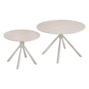 Set of 2 coffee tables Avrian beige-cashmere color 70X45+50X41CM