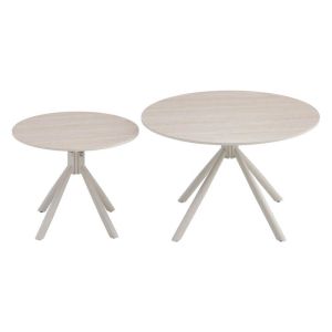 Set of 2 coffee tables Avrian beige-cashmere color 70X45+50X41CM