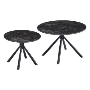 Set of 2 coffee tables Avrian black color 70X45+50X41CM